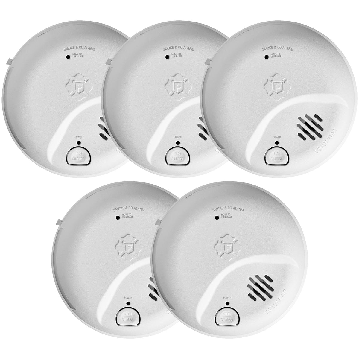 Hardwire Combination Smoke & Carbon Monoxide Alarm with Battery Backup, 5 Pack W3111