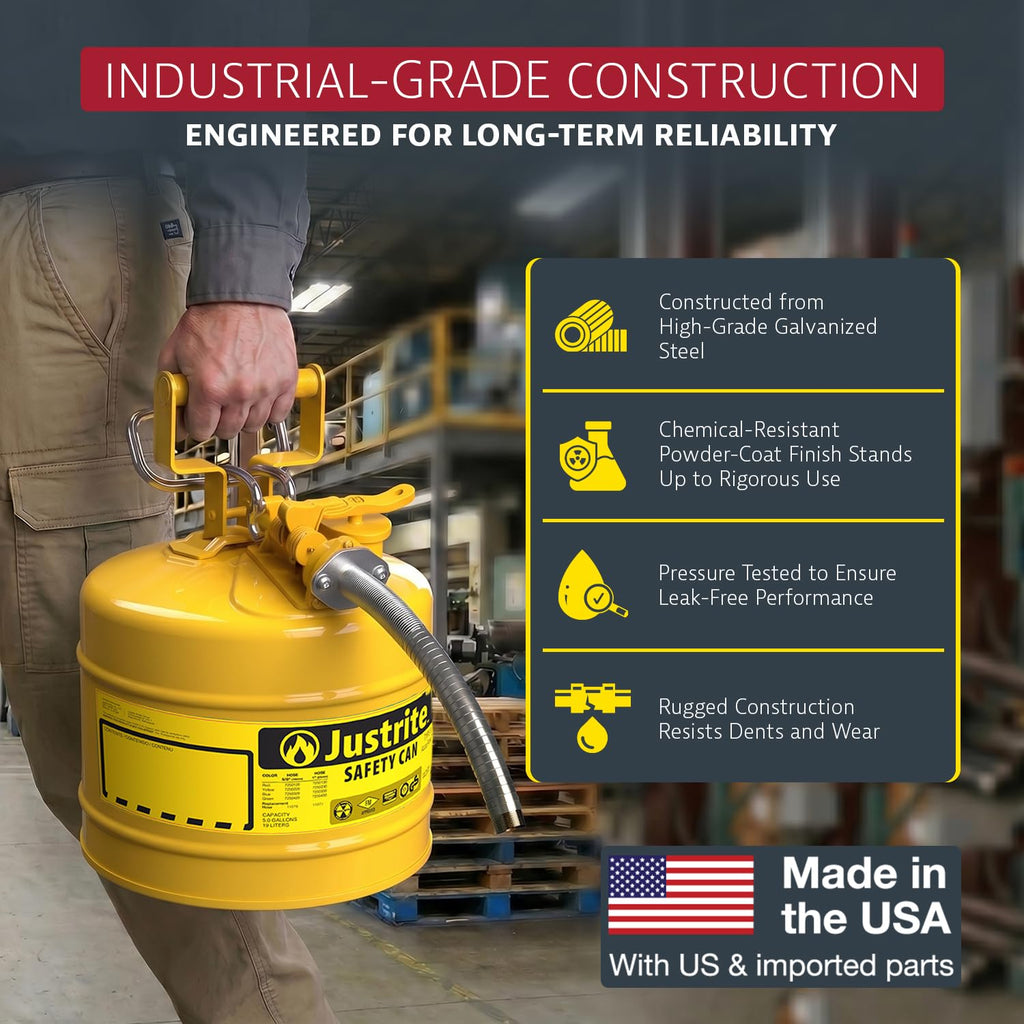 Yellow Galvanized Steel Diesel Fuel Can S8111