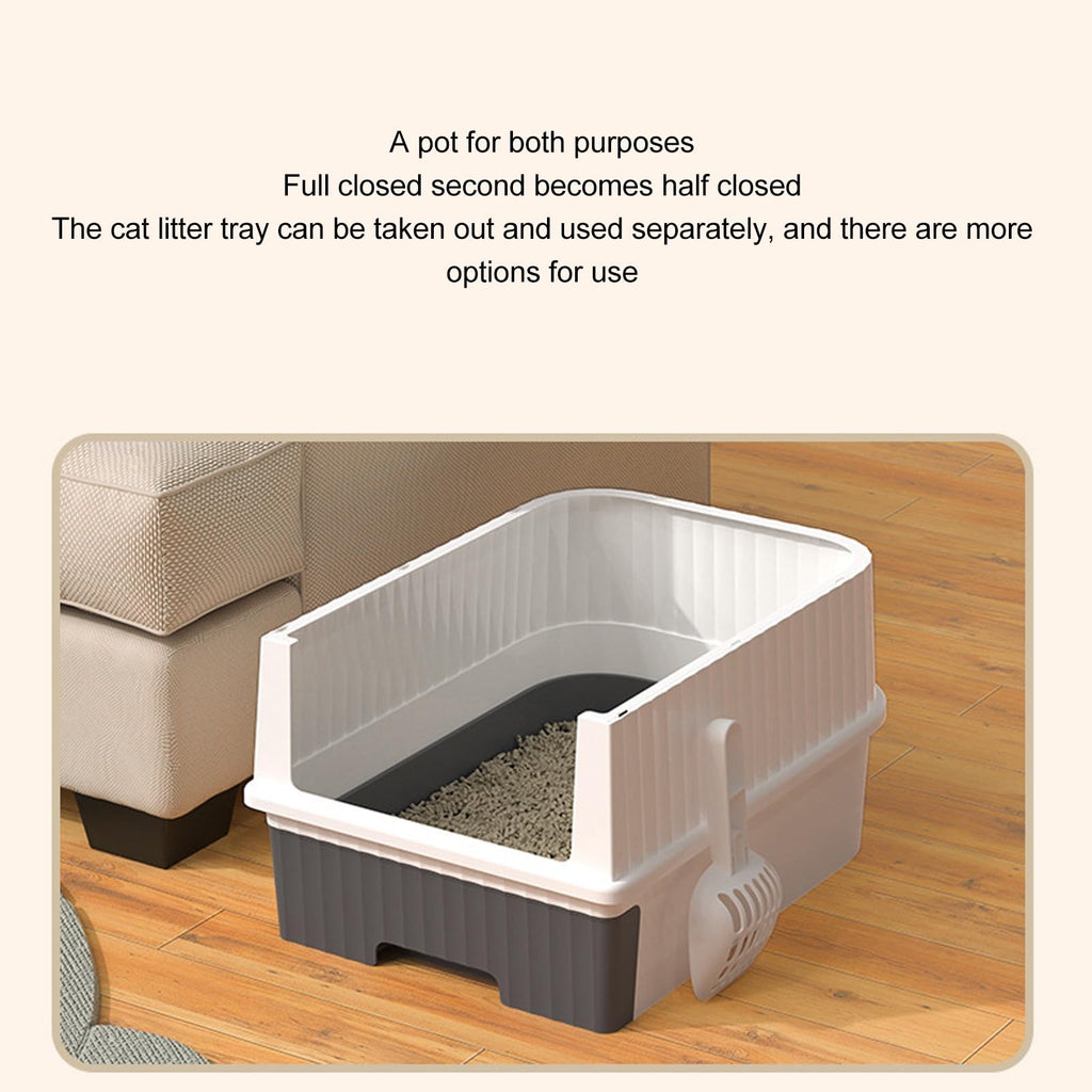 Enclosed Cat Litter Box with Lid and Scoop Q18234
