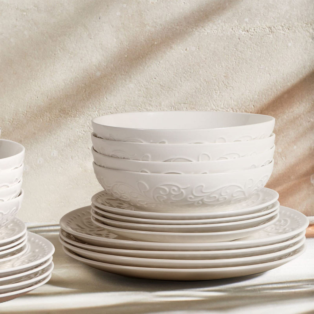 White Ceramic 32oz Pasta Bowls Set of 4 W4913