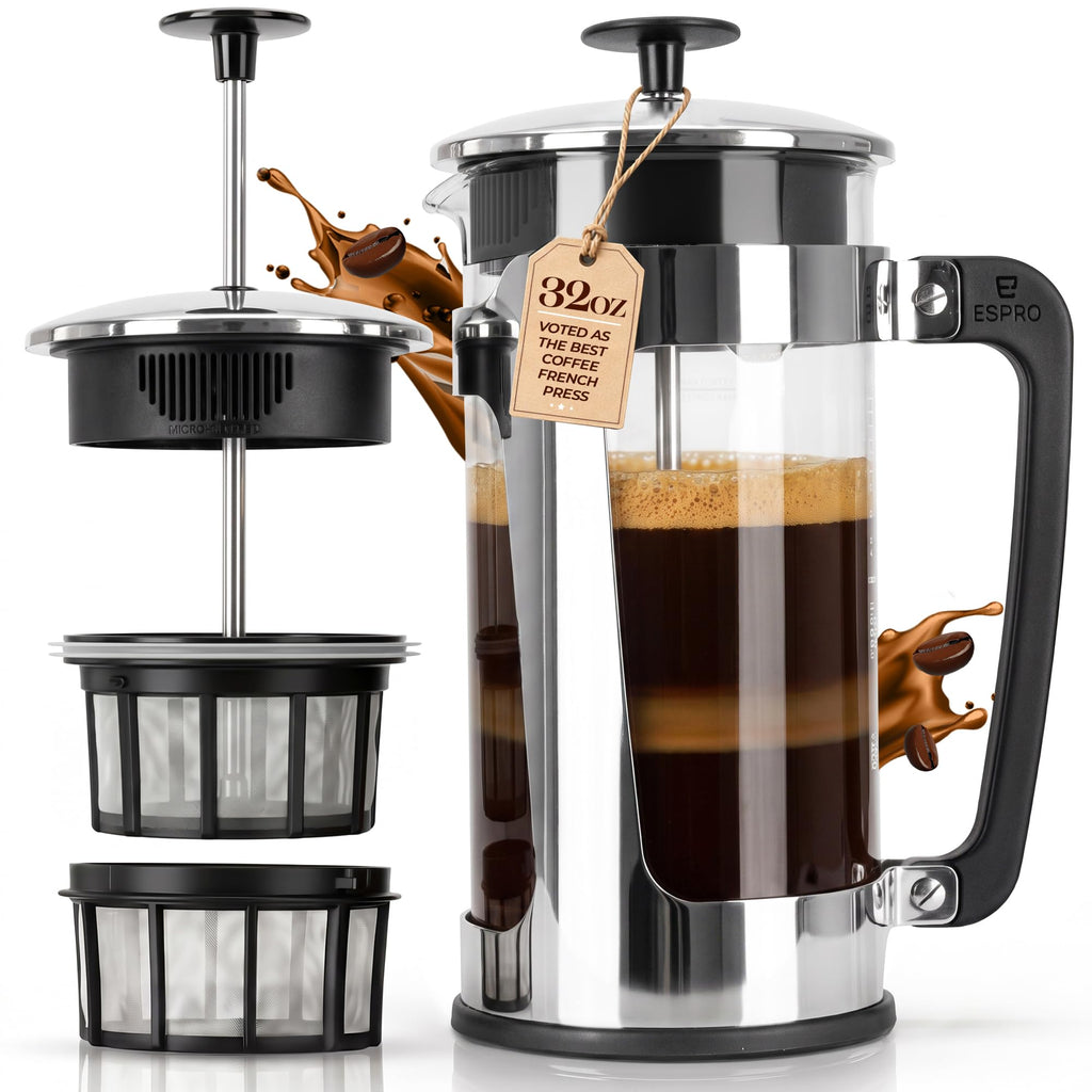 32oz Stainless Steel French Press Coffee Maker P54703