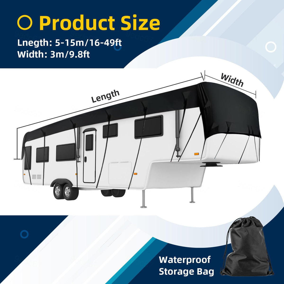 12-42 ft Travel Trailer RV Cover D467