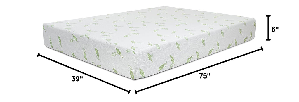 Twin Size 6 Inch Green Tea Memory Foam Mattress N968261
