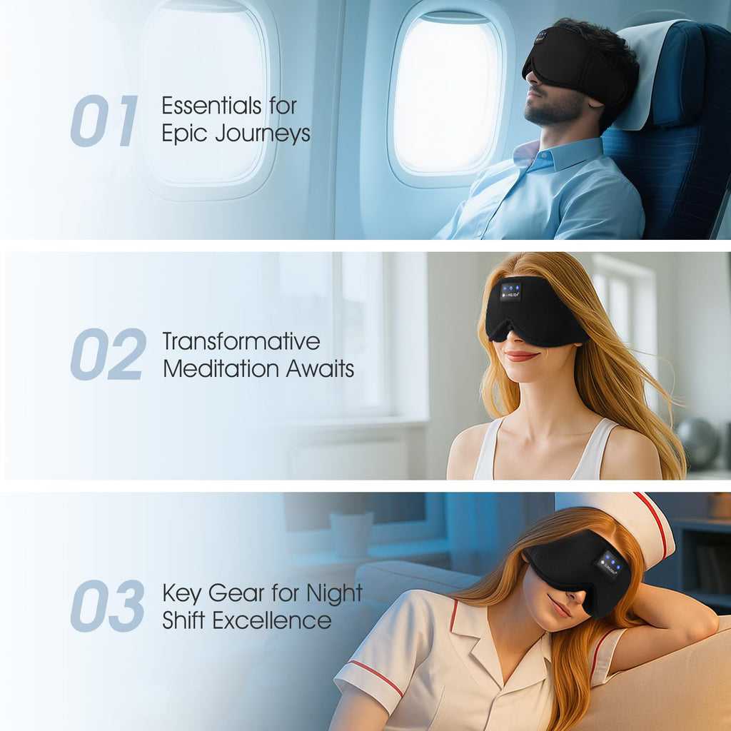 Bluetooth Sleep Headphones 3D Wireless Music Eye Mask O593613