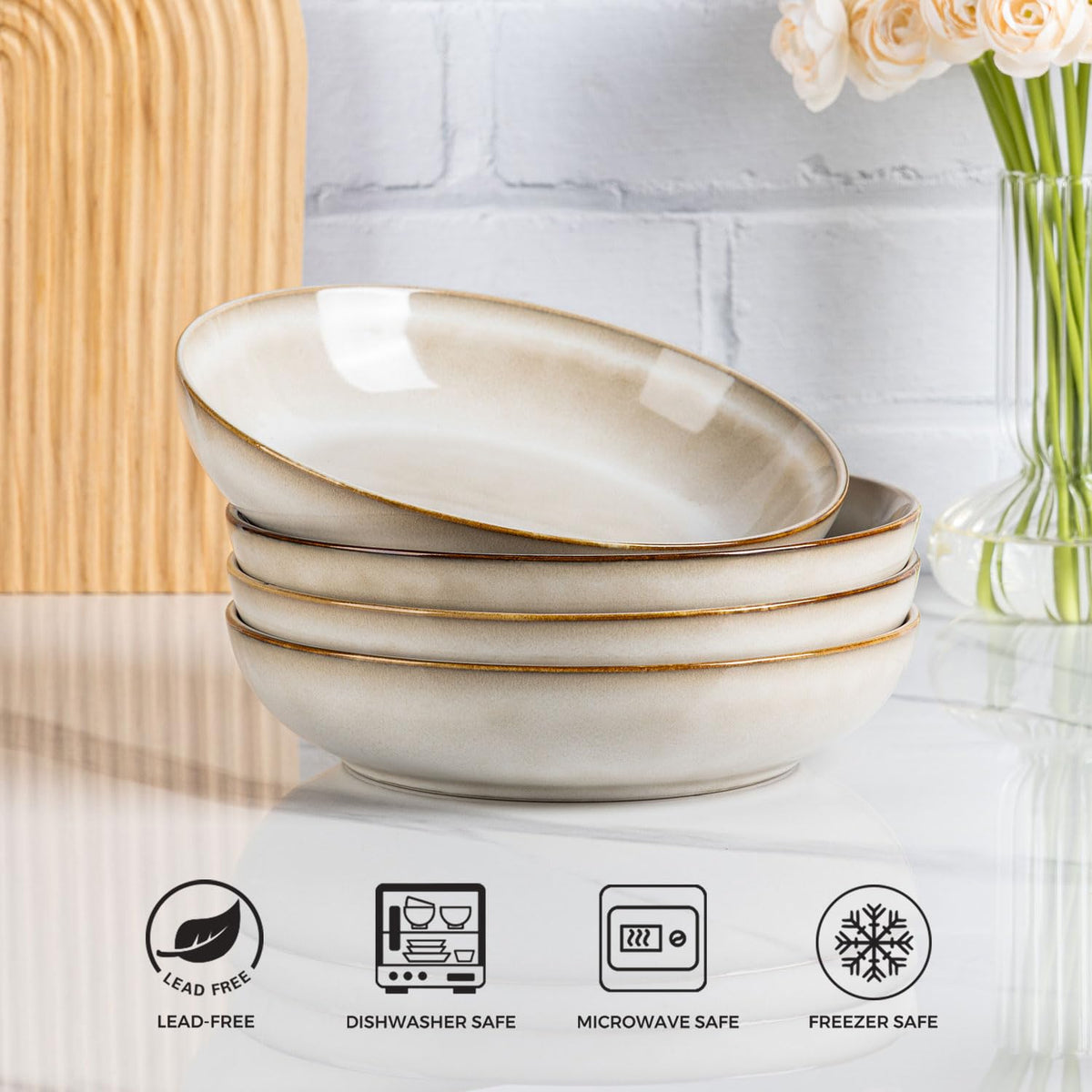 Ceramic Pasta Bowls Set of 4 S92326