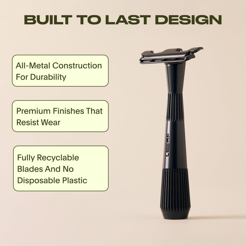 Black All-Metal Single Blade Razor V1924