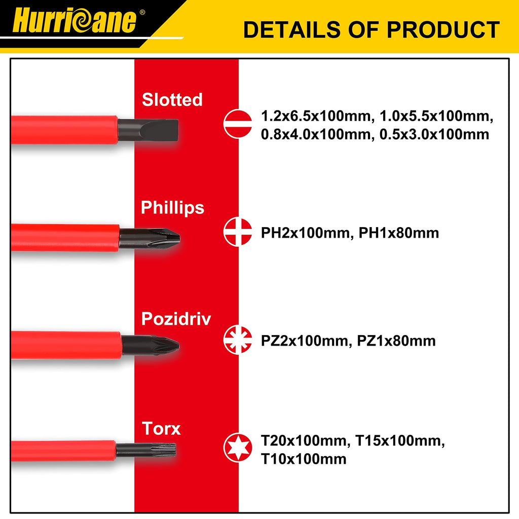 1000V Insulated 13 Piece Screwdriver Set J701