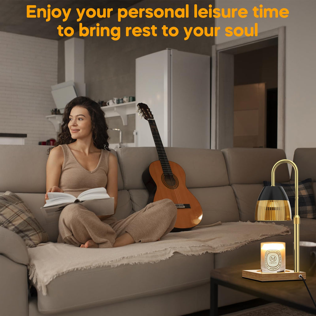 Candle Warmer Lamp with Timer Auto Off, Dimmable Height Adjustable Wax Melting Lamp H84088
