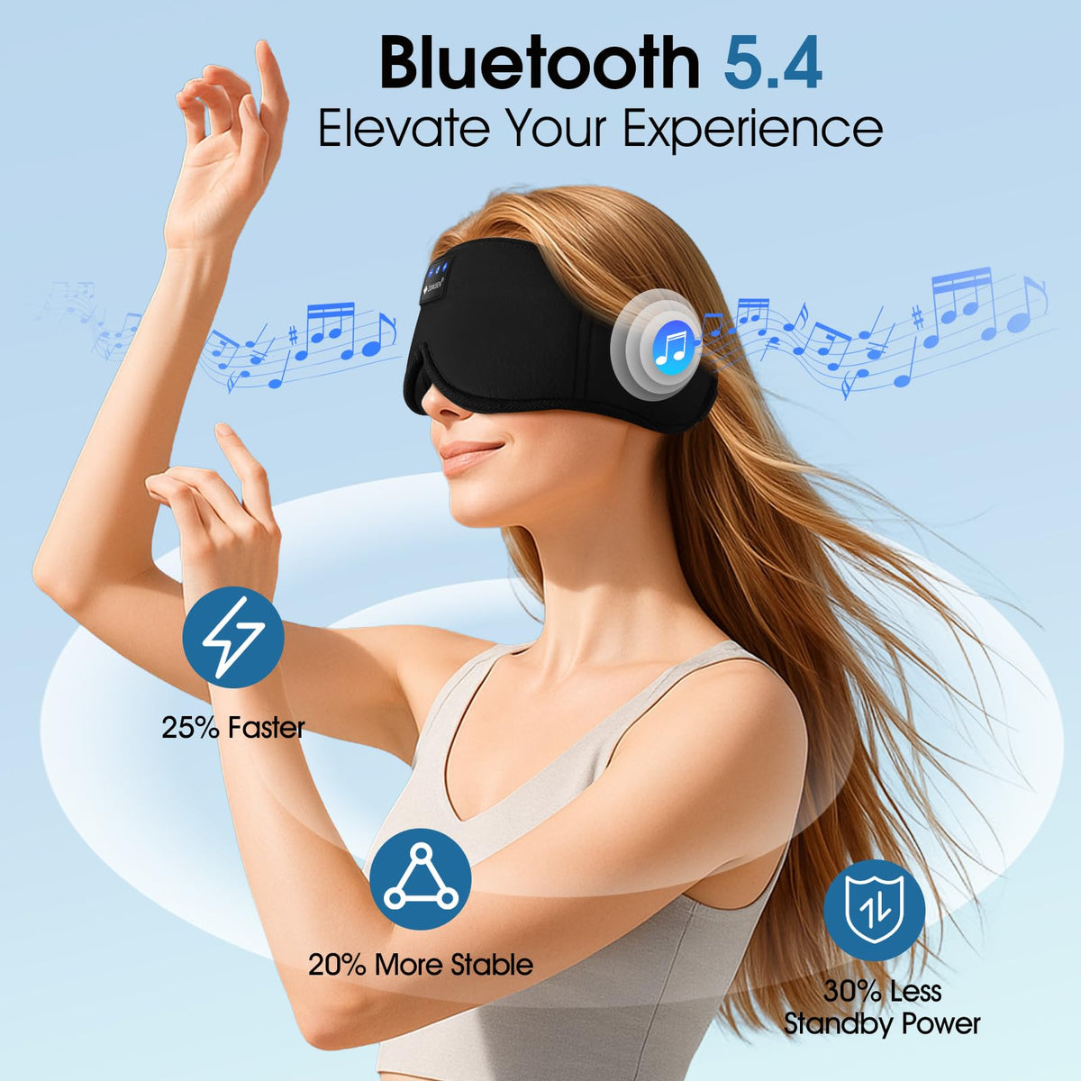 Bluetooth Sleep Headphones 3D Wireless Music Eye Mask O593613
