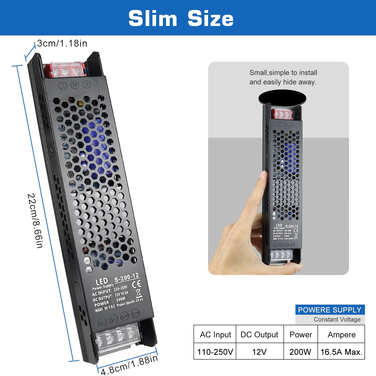 200W 12V LED Power Supply L3255