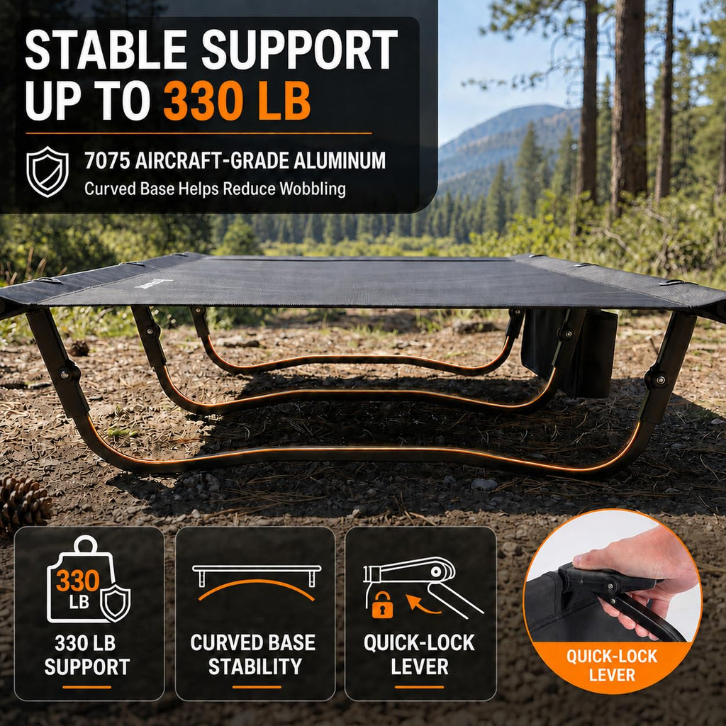 Portable Camping Cot with Pillow Pocket M39818