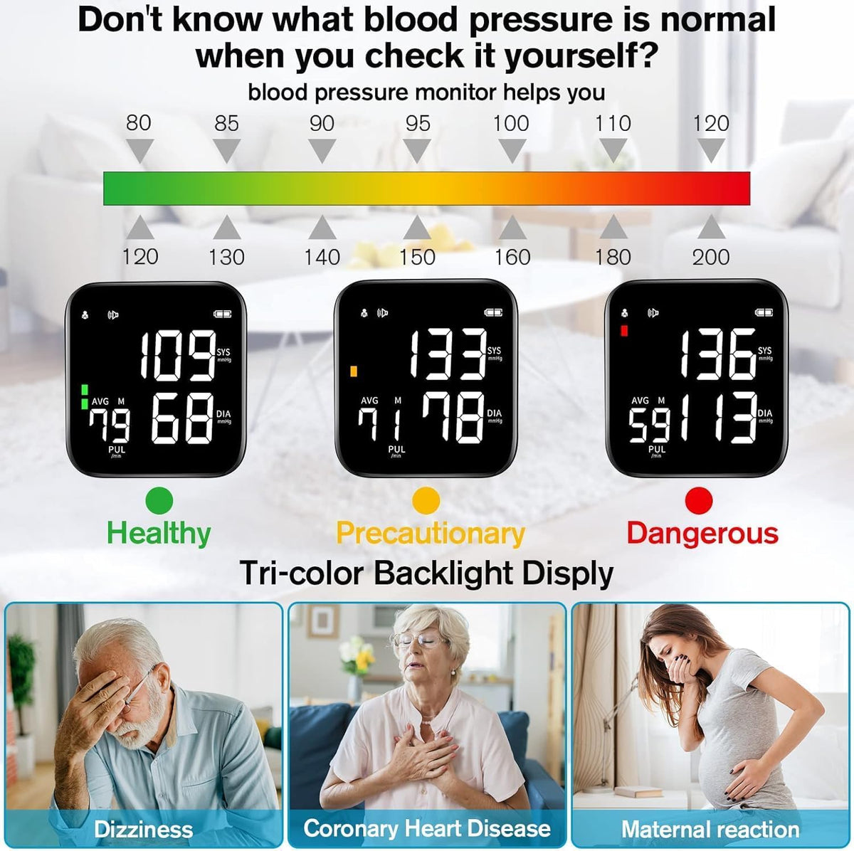 Wrist Blood Pressure Monitor with 90X2 Readings Memory D935184