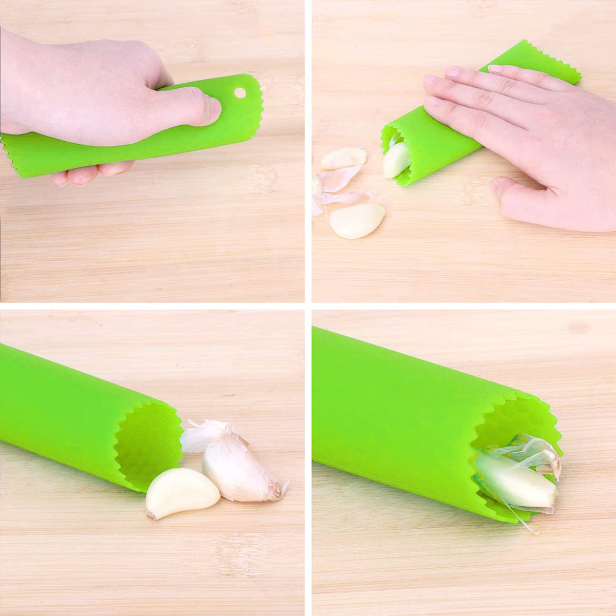 Stainless Steel Garlic Press Rocker with Silicone Peeler Y906851