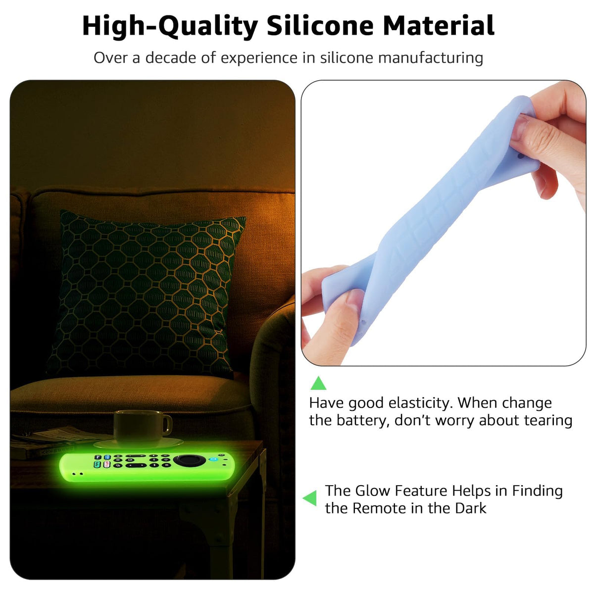 Silicone Remote Cover Glow in The Dark with Lanyard N769