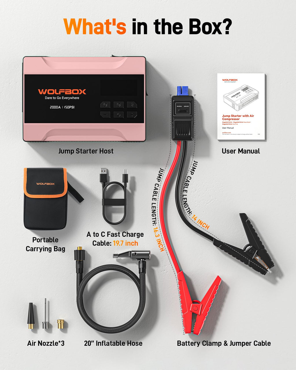 2000A Jump Starter with Air Compressor S807028