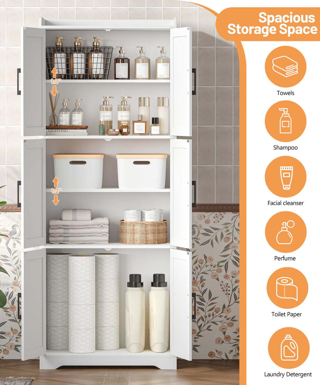 60.2''H Tall Bathroom Storage Cabinet with 6 Door S59381