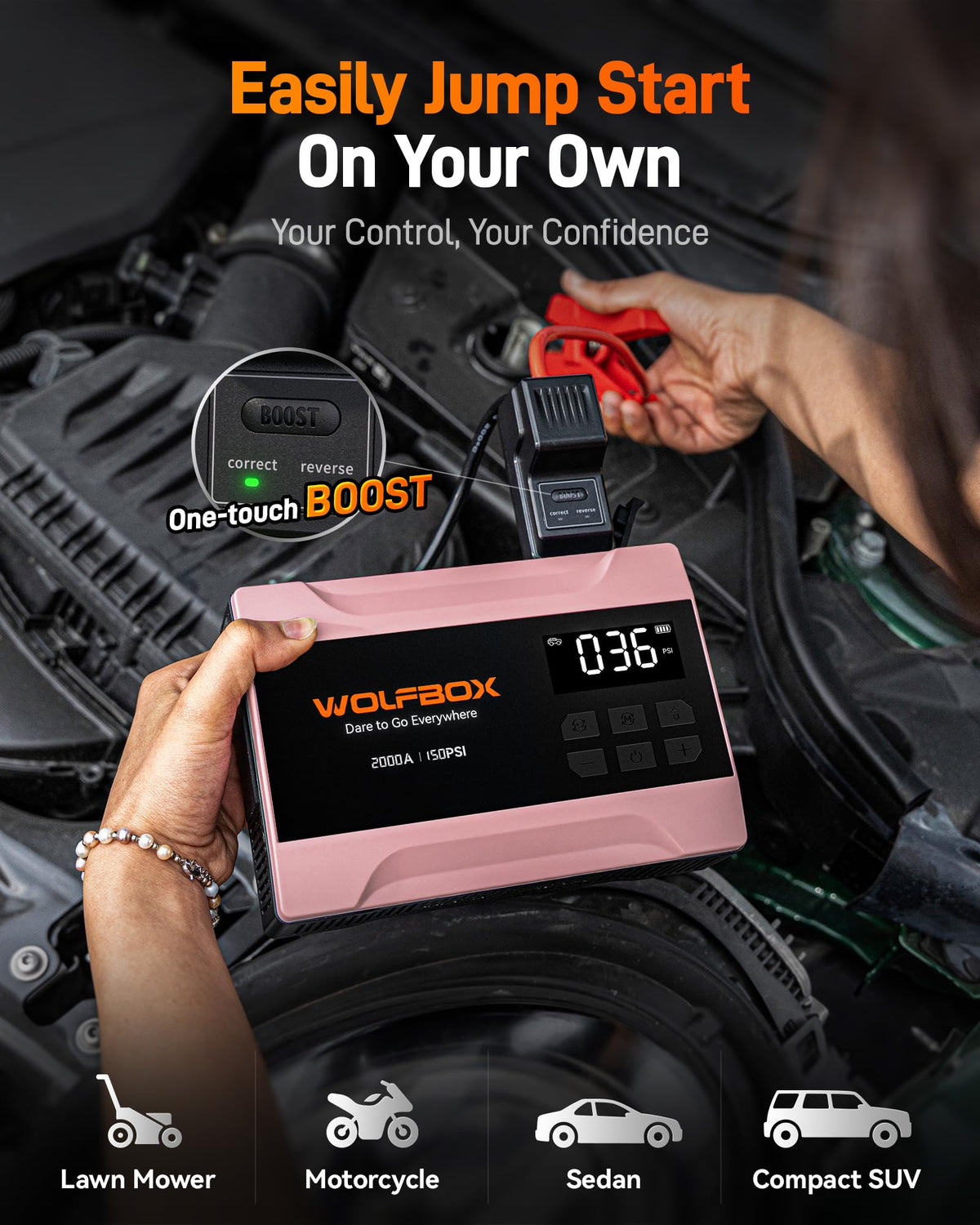 2000A Jump Starter with Air Compressor S807028