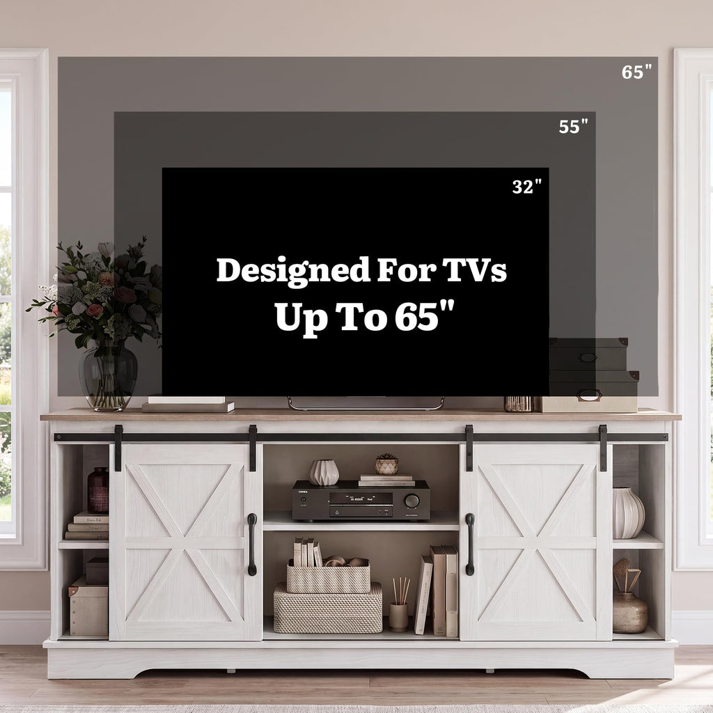 White Grey Wash TV Stand H3607
