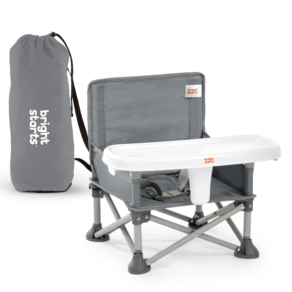 Portable Booster Seat, 3-in-1 Floor Seat, Travel High Chair with Feeding Tray, Grey N863