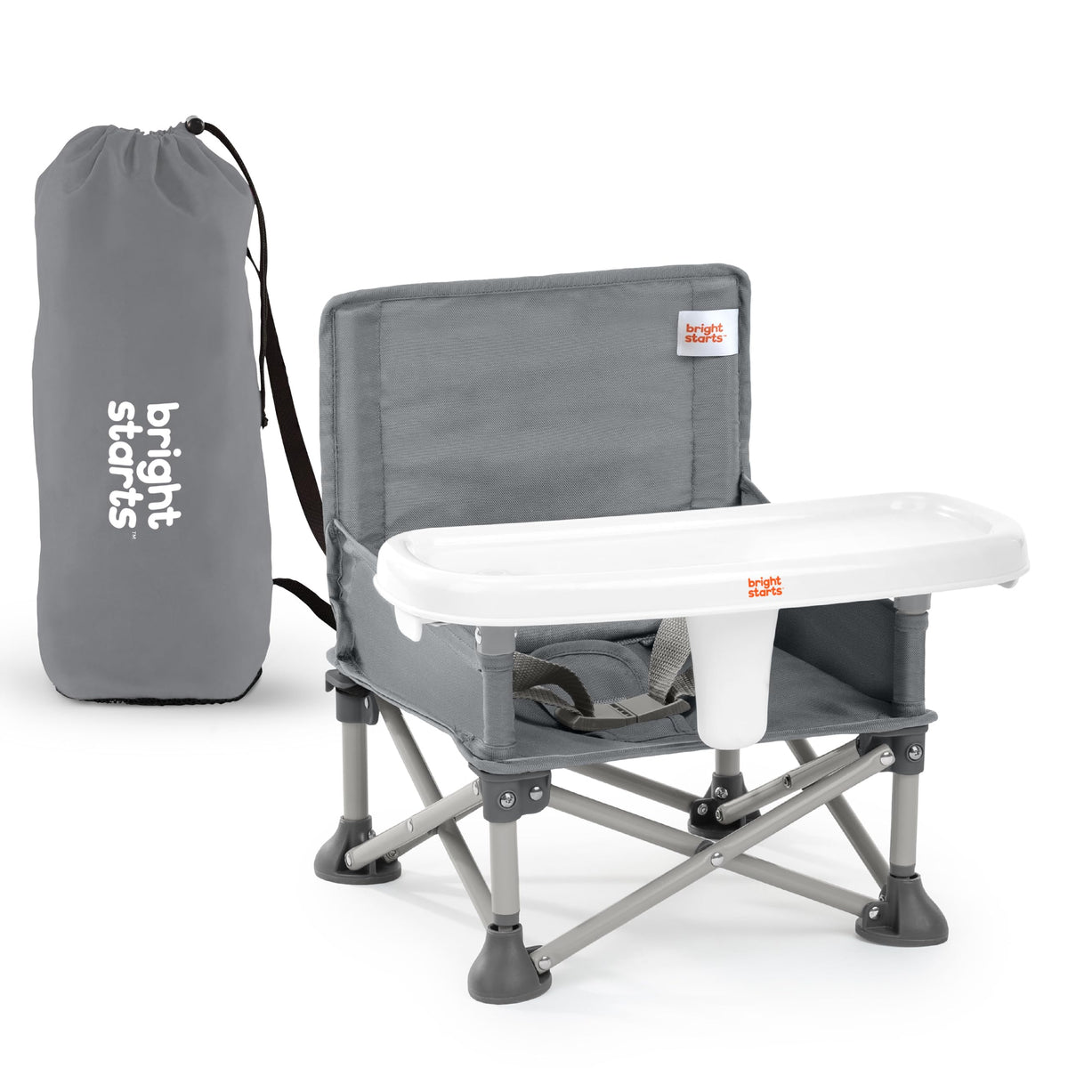 Portable Booster Seat, 3-in-1 Floor Seat, Travel High Chair with Feeding Tray, Grey N863