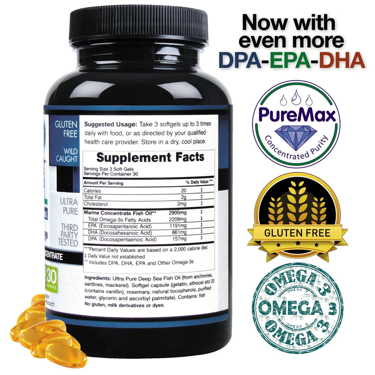 Wild Caught Omega 3 Fish Oil 2,900 MG A5540