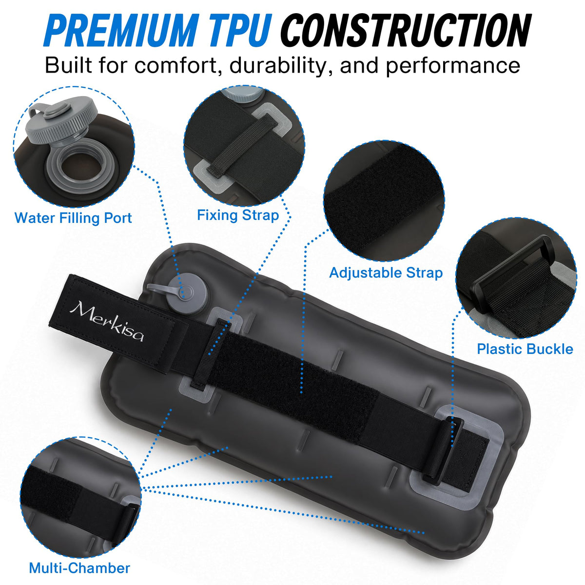 Adjustable Water-Fillable TPU Ankle and Wrist Weights Set M856