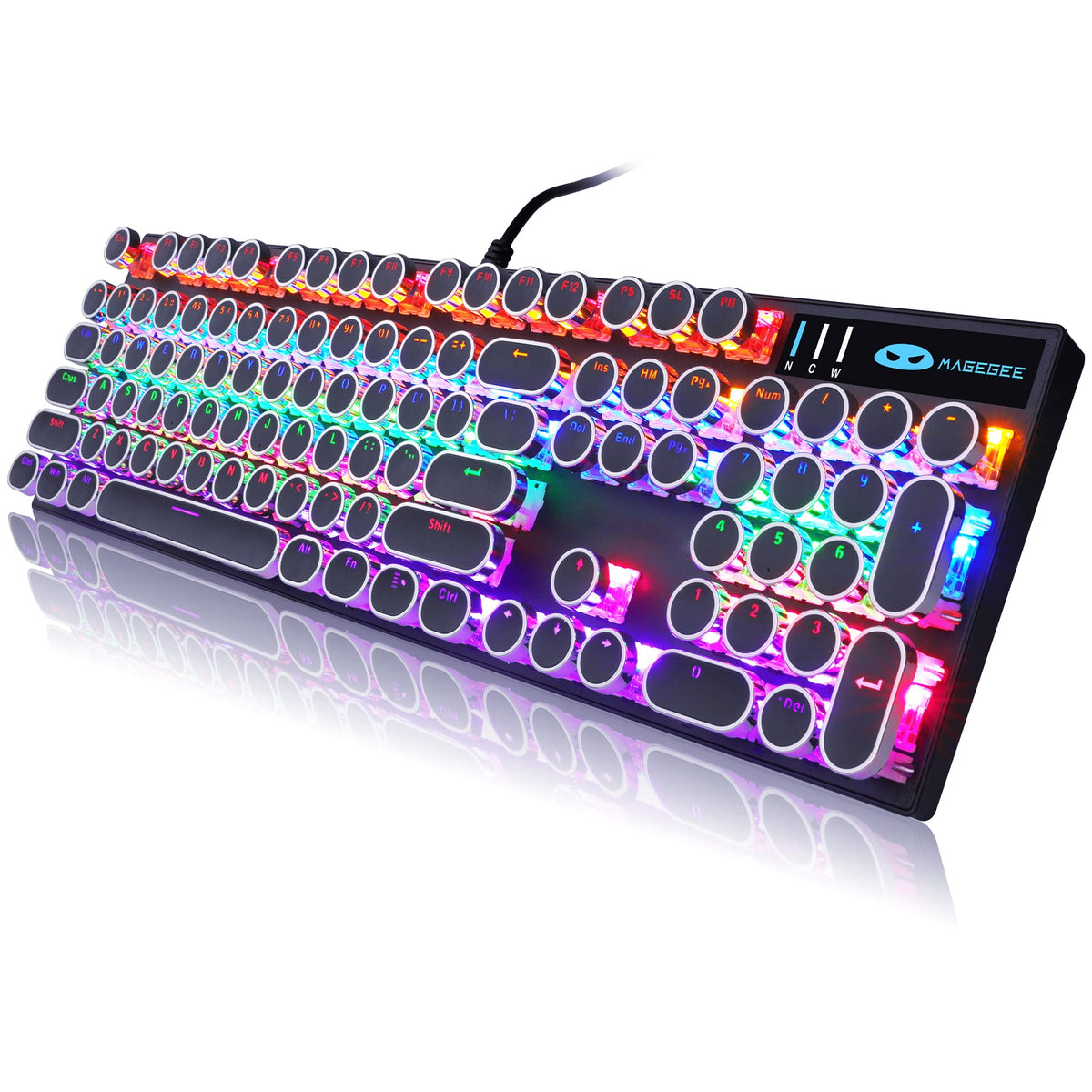 Black Retro Mechanical Gaming Keyboard with RGB Backlit F315