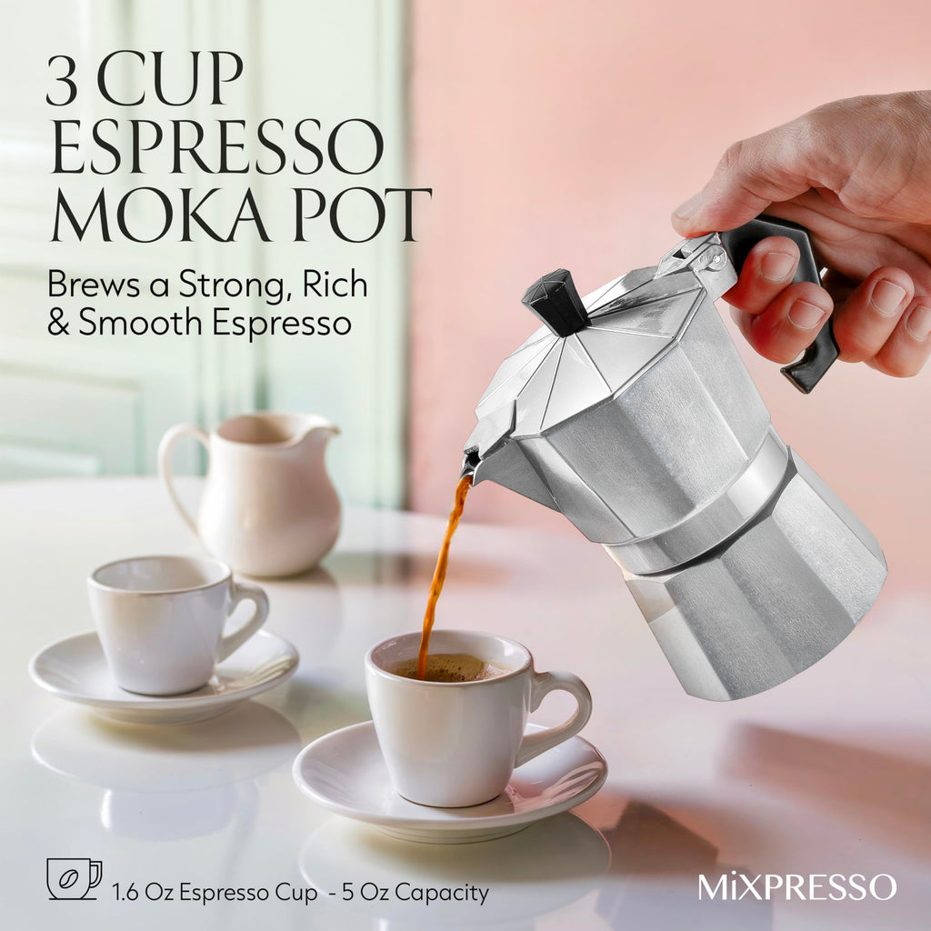 3 Cup Moka Pot Stovetop Espresso Maker H75155