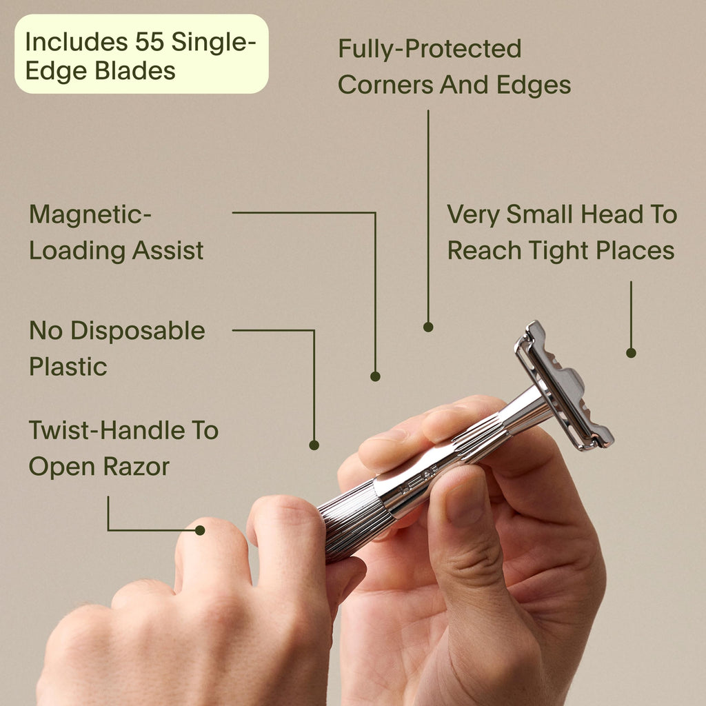 Black All-Metal Single Blade Razor V1924