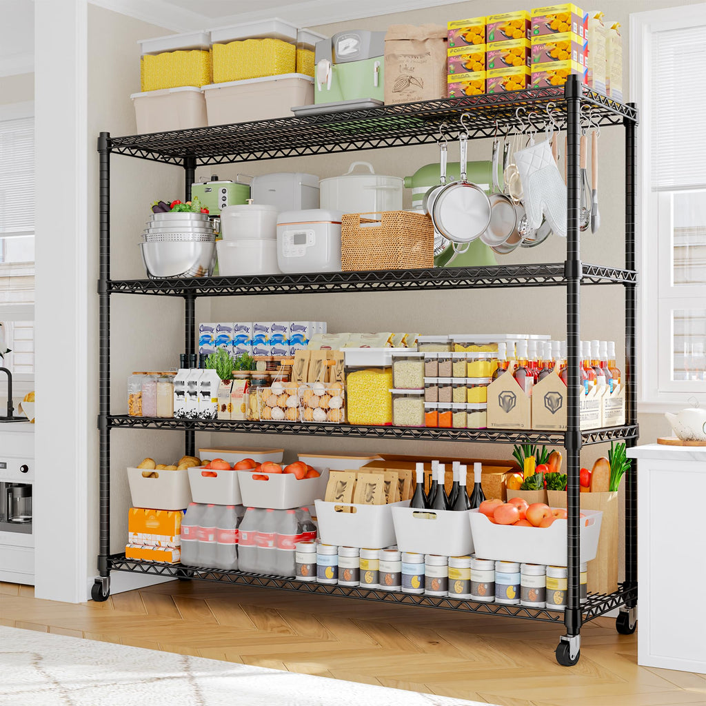 4-Tier Heavy Duty Shelving with Wheels N7515