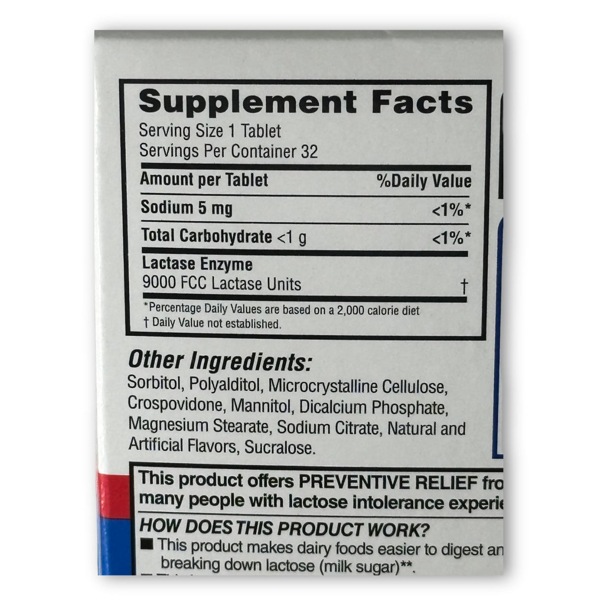Vanilla Flavor 32 Chewable Tablets Lactase Enzyme P83779