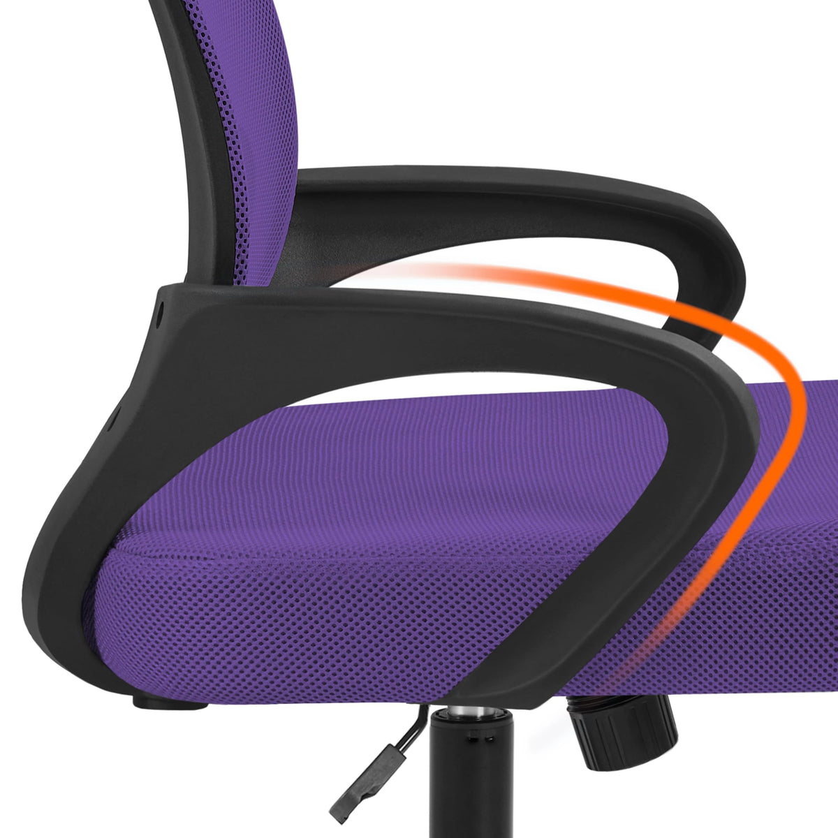 Purple Mesh Office Chairs with Lumbar Support, Set of 2 H157
