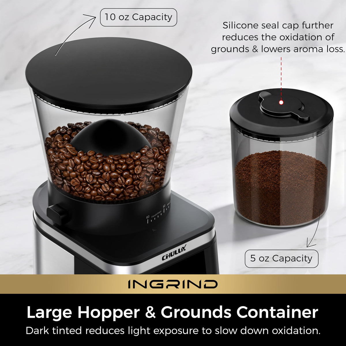 Electric Coffee Grinder with 60 Grind Settings Q91371
