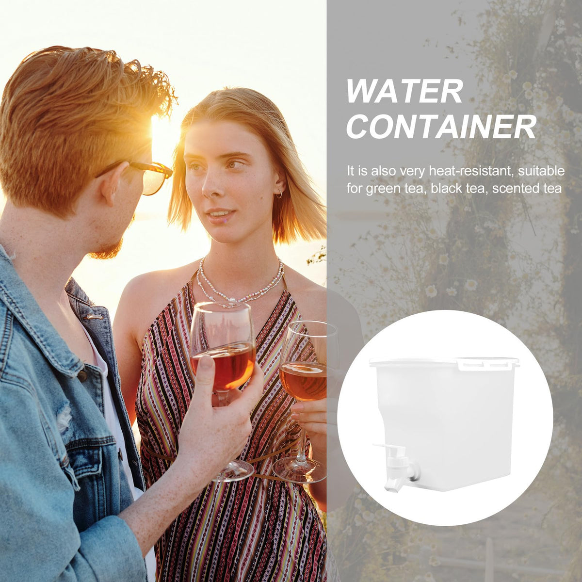 Water Jug with Faucet Large-capacity PP Pitcher H4477