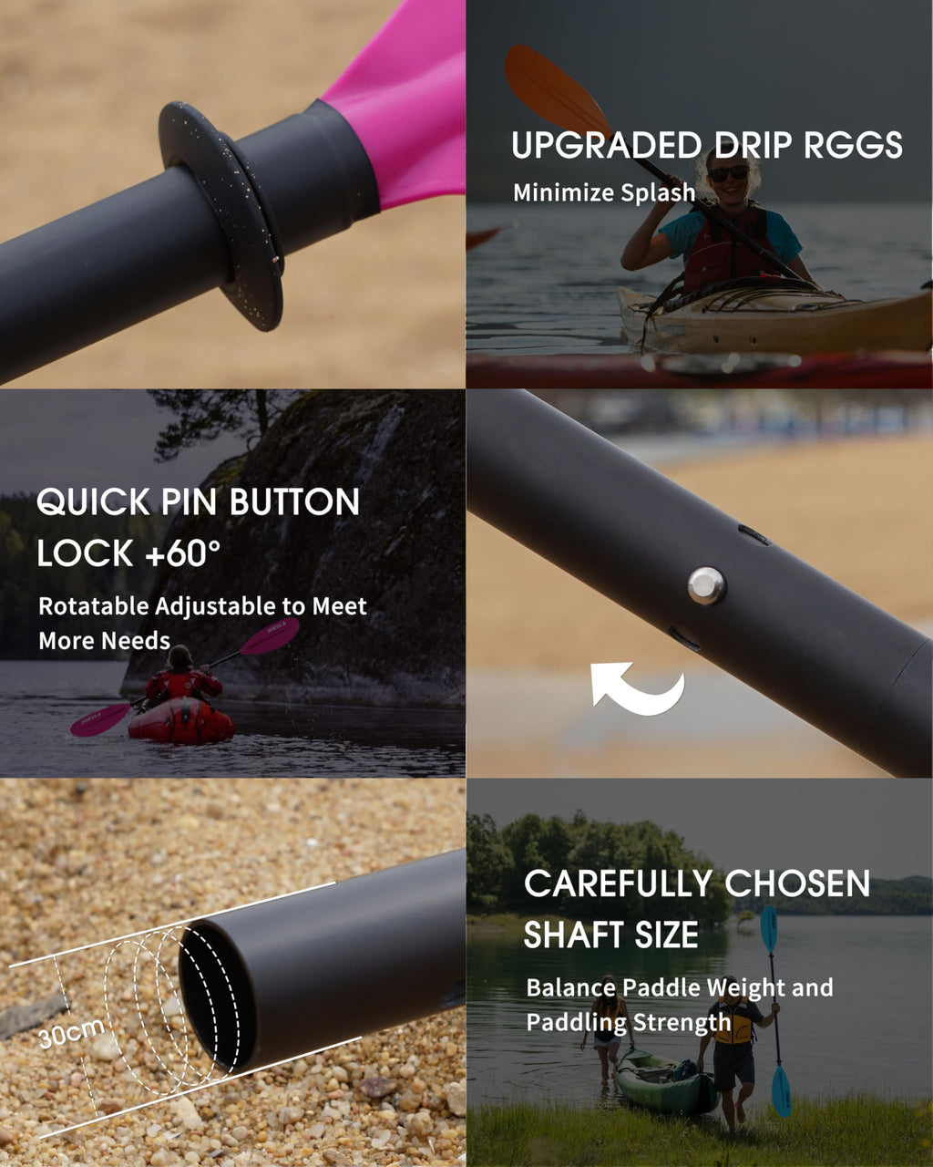 Adjustable Floating Kayak Paddles 3 Piece D9653