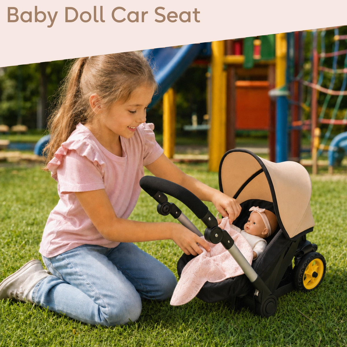 Convertible 2-in-1 Doll Stroller and Car Seat B782