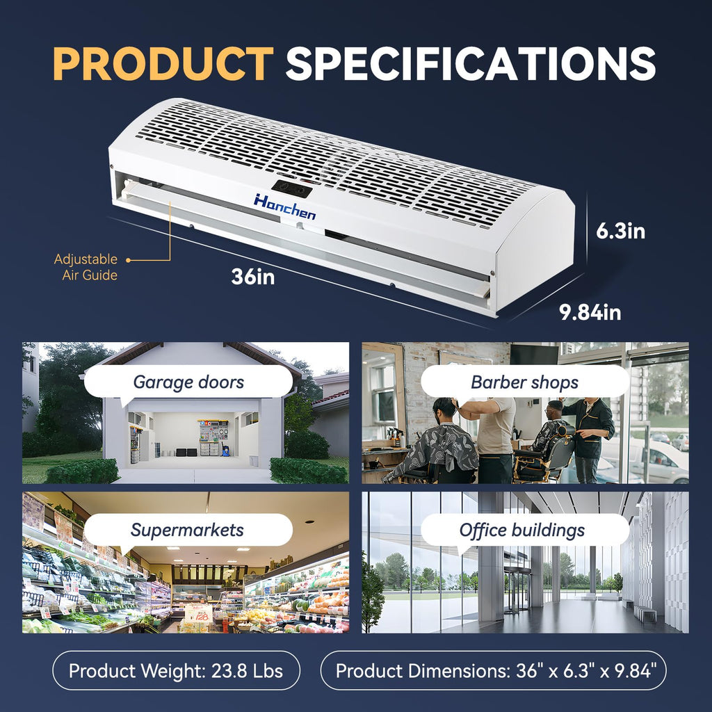 36 Inch 2 Speeds Air Curtain N116