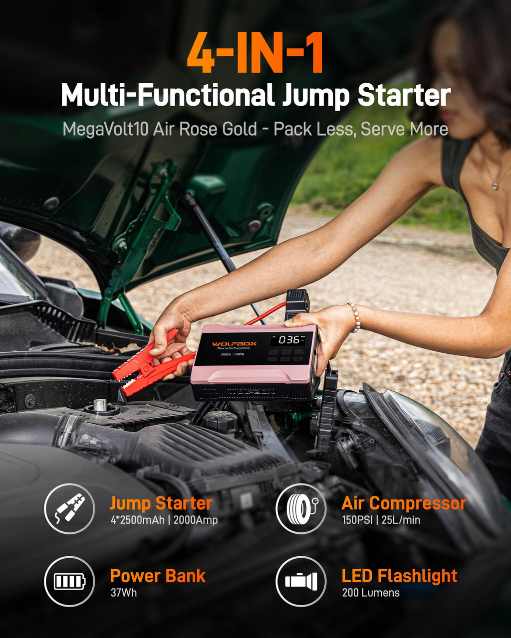 2000A Jump Starter with Air Compressor S807028