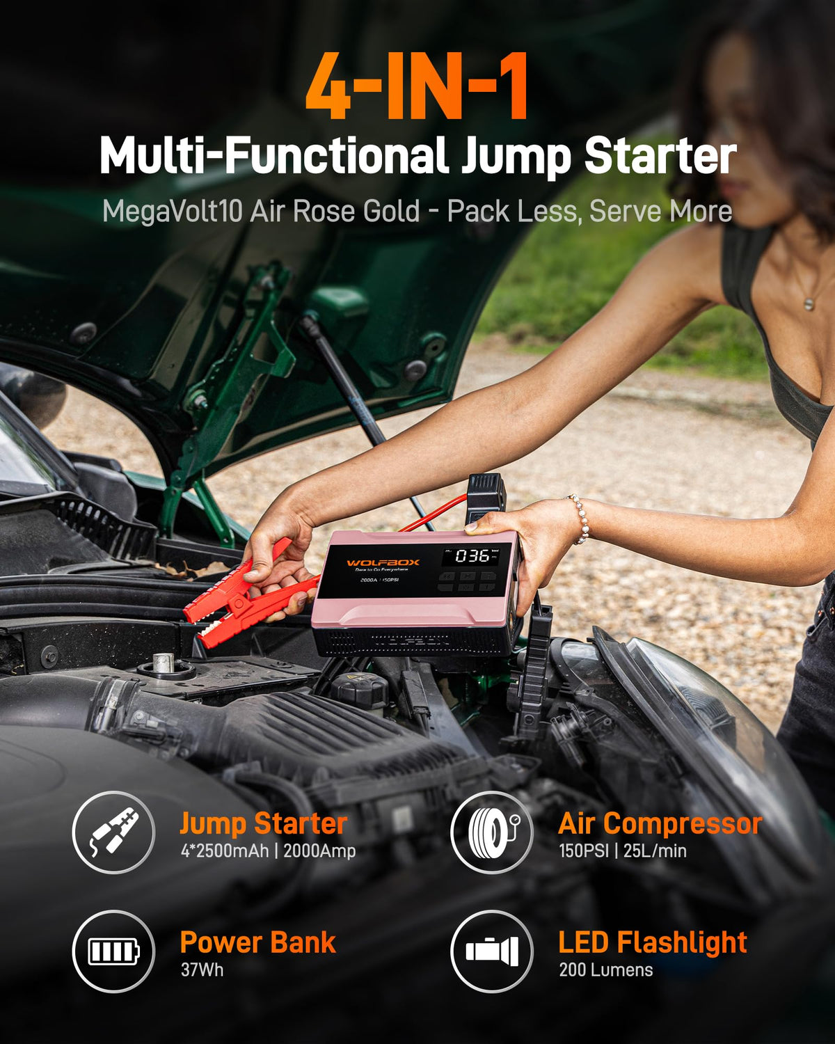 2000A Jump Starter with Air Compressor S807028