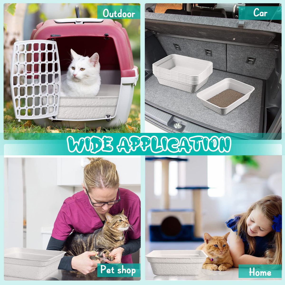 8 Pack Disposable Paper Cat Litter Boxes E55492