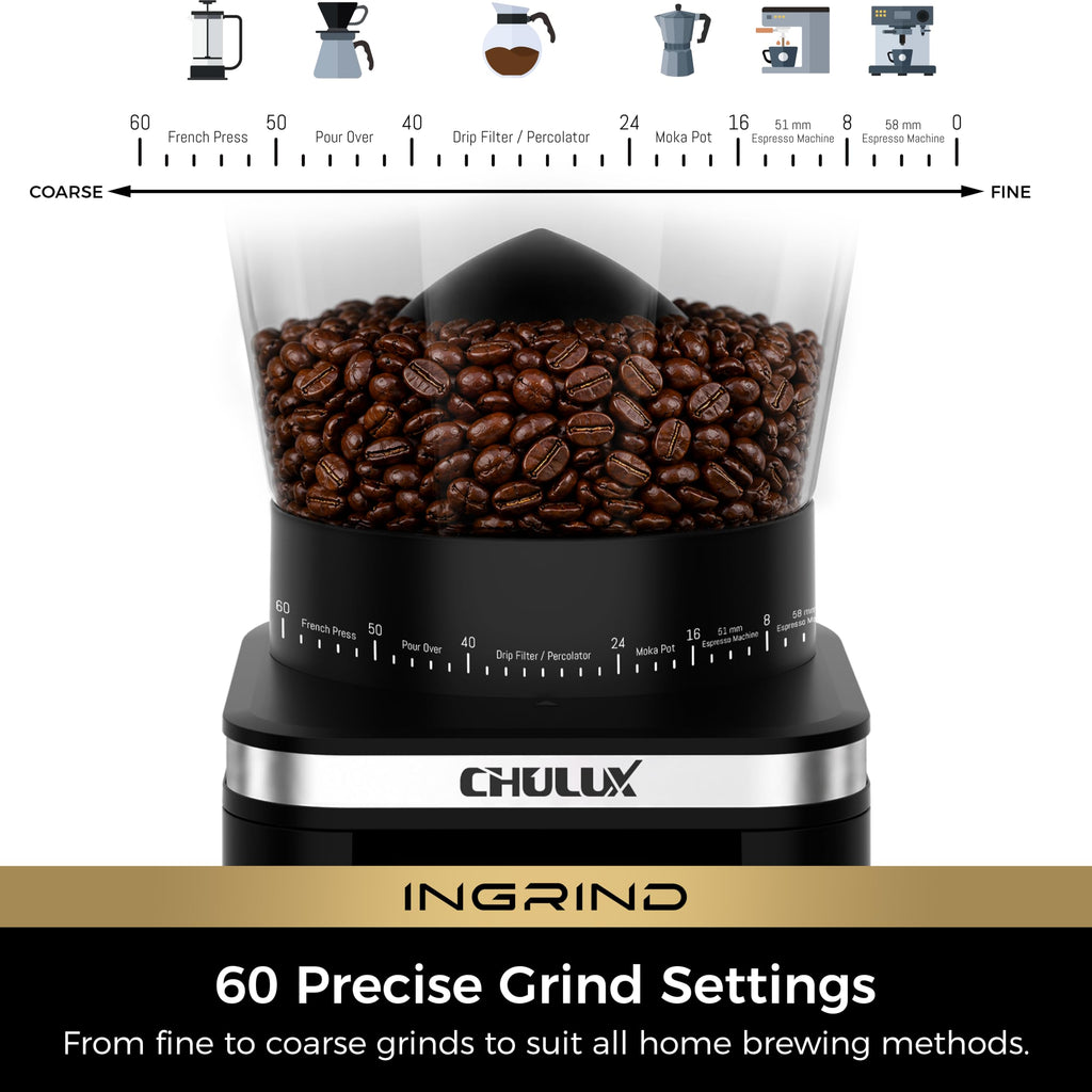 Electric Coffee Grinder with 60 Grind Settings Q91371
