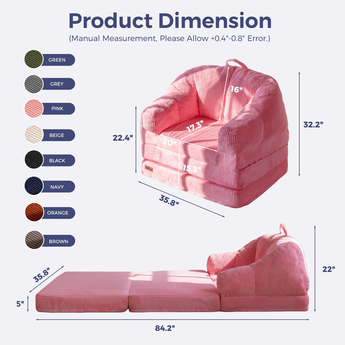 Folding Sofa Bed with Backrest Q344774