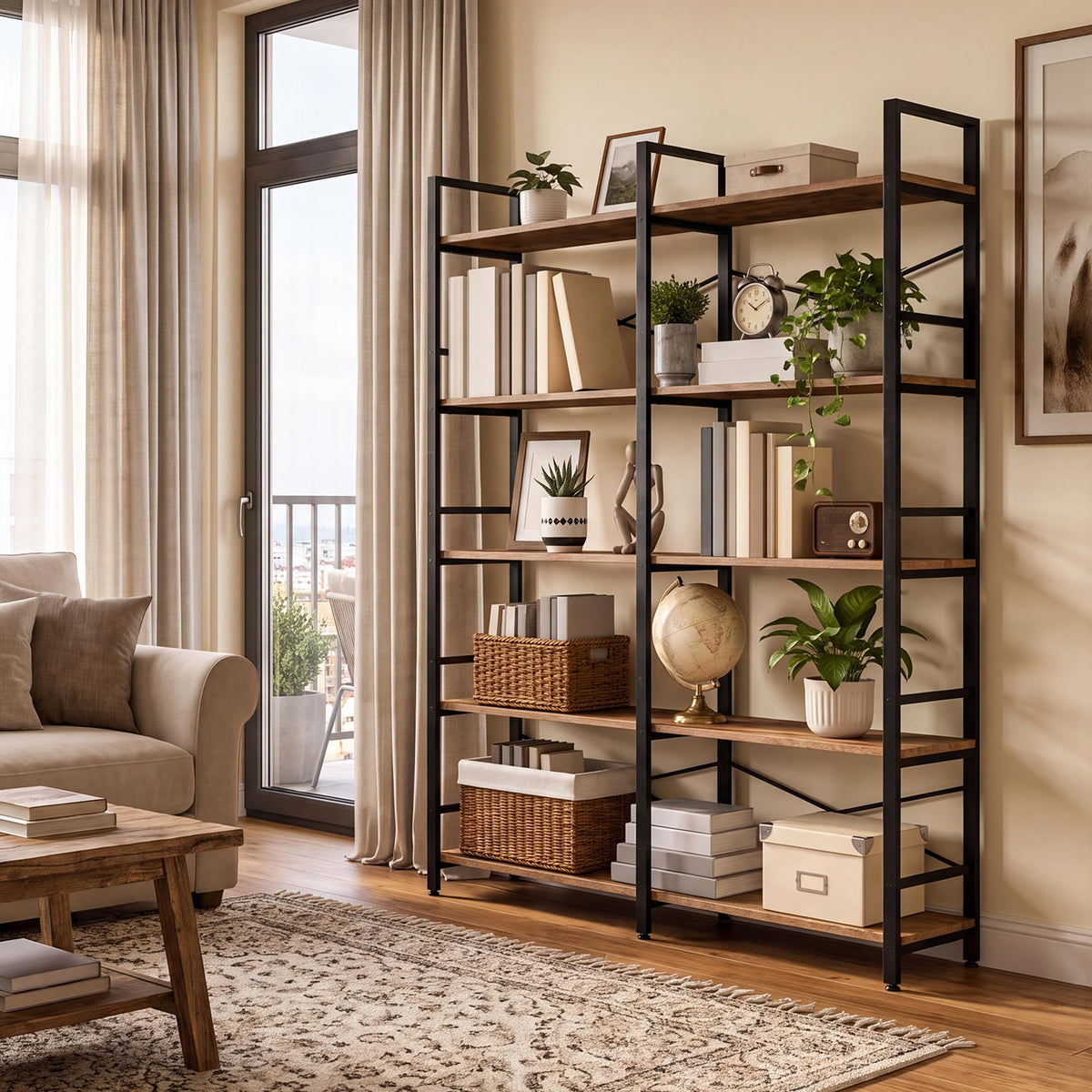 5 Tier Bookshelf with 10 Open Shelves K49987