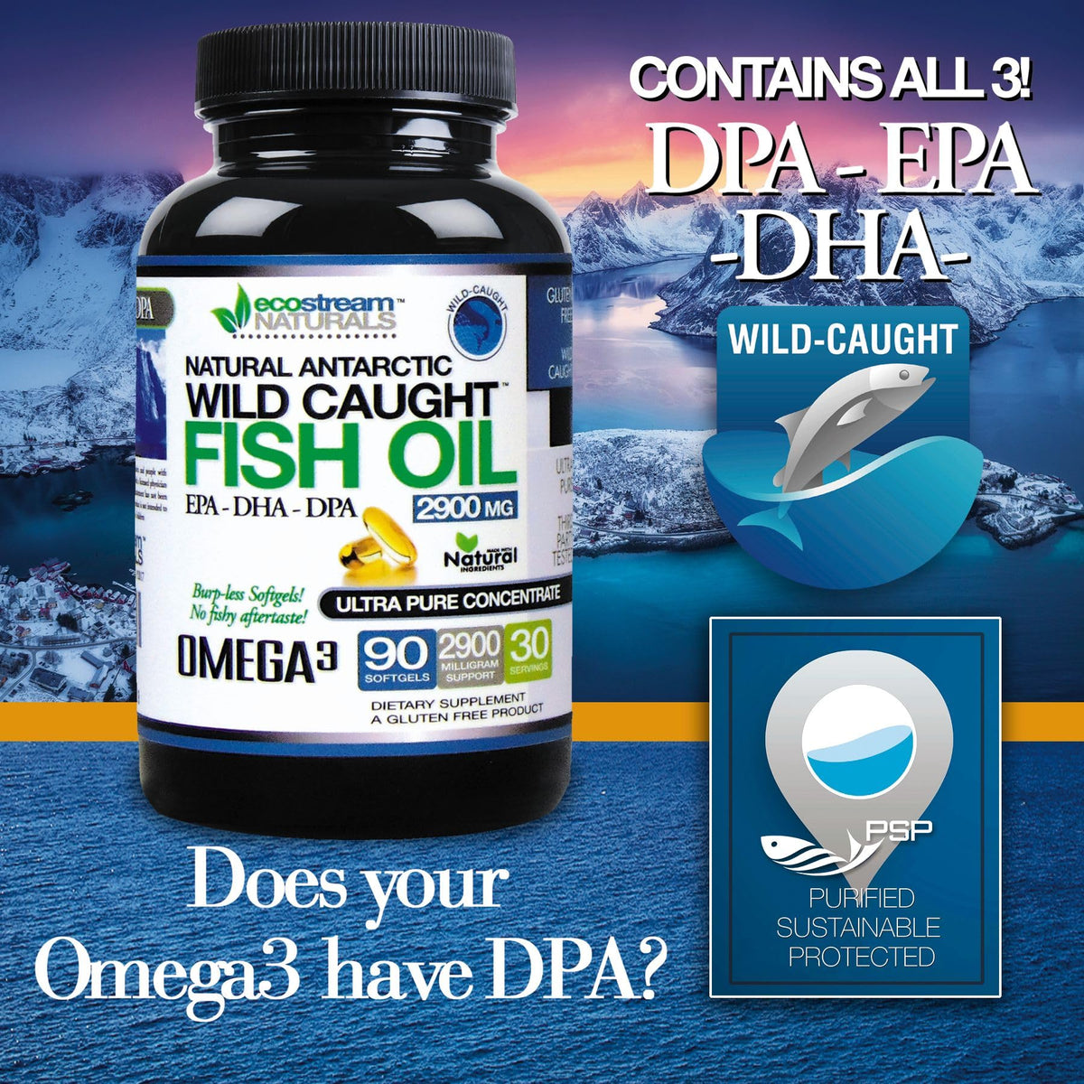 Wild Caught Omega 3 Fish Oil 2,900 MG A5540