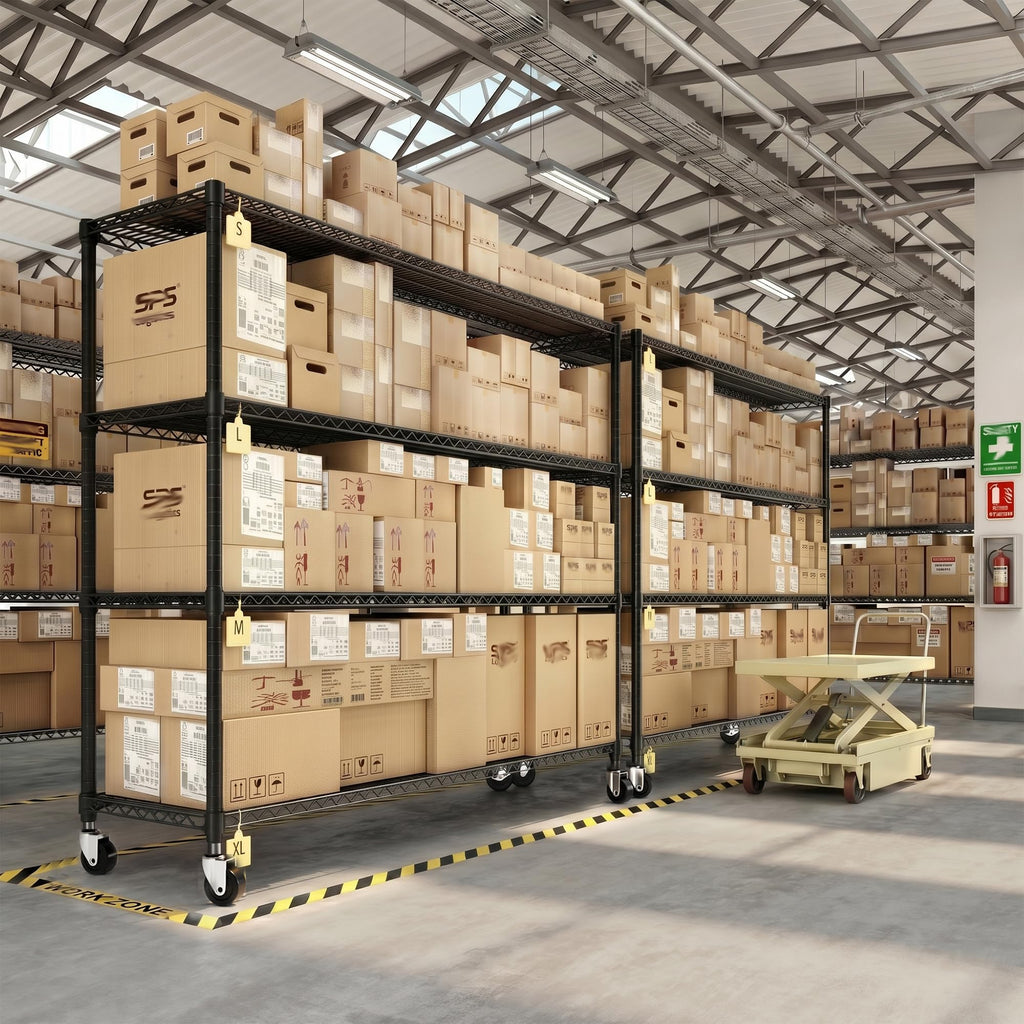 4-Tier Heavy Duty Shelving with Wheels N7515