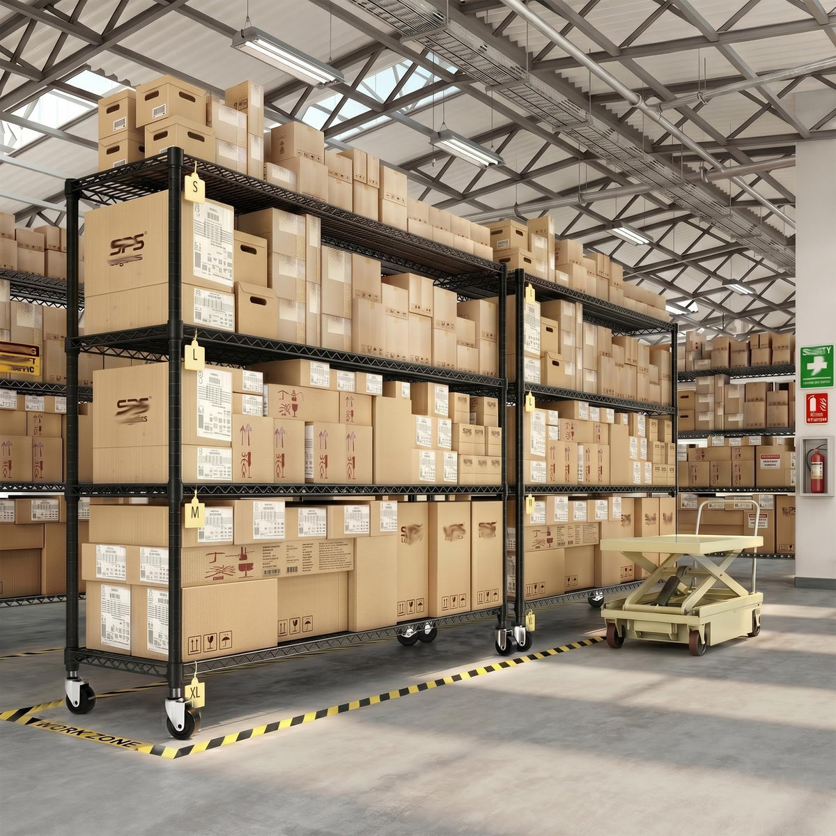 4-Tier Heavy Duty Shelving with Wheels N7515