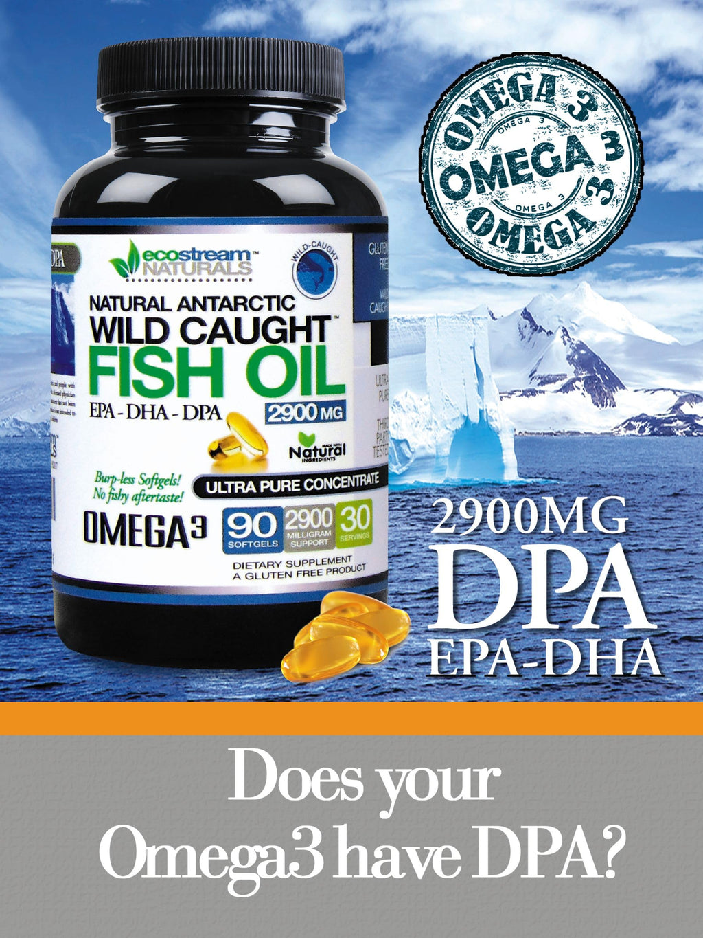 Wild Caught Omega 3 Fish Oil 2,900 MG A5540