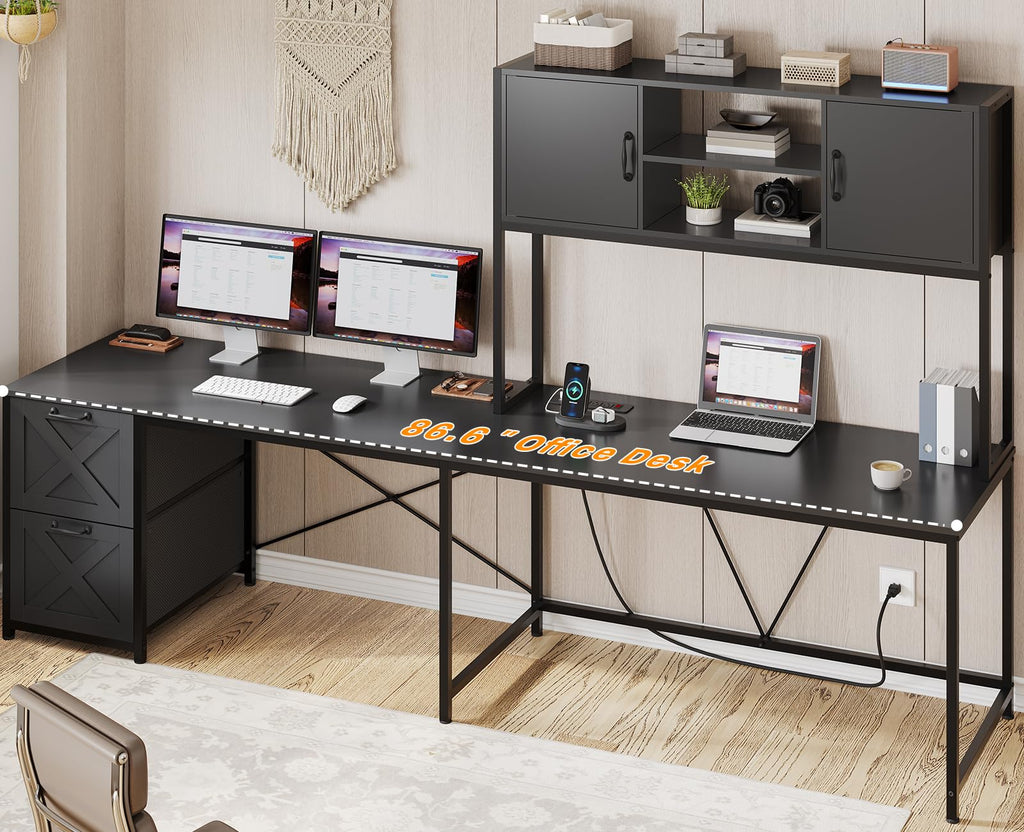 L Shaped Corner Gaming Desk with Drawers Q470599
