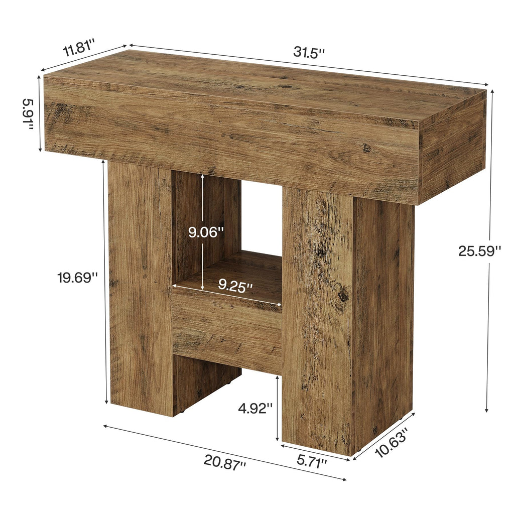 2-Tier Narrow Side Table with Storage Shelf U69486