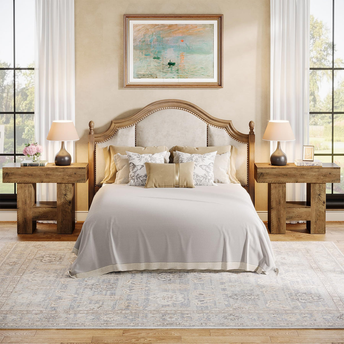 2-Tier Narrow Side Table with Storage Shelf U69486